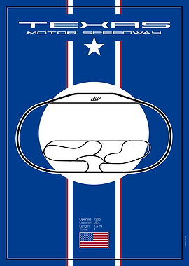 Texas Motor Speedway Track Map Poster