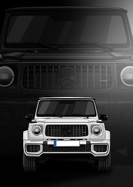 white Mercedes-Benz G-Class Illustration
