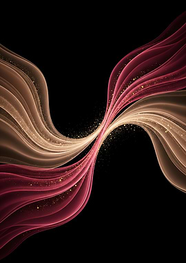 Eternal Flow of Love — Abstract Metallic Waves on Black