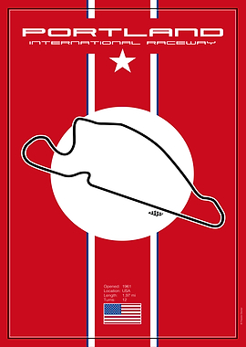 Portland International Raceway Track Poster