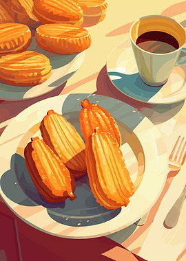 Pastries and Coffee Still Life