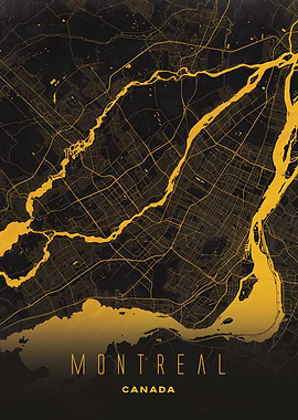 Montreal, Canada City Map Artwork - Modern Minimalist Street Map of Montreal's Iconic Urban Landscape