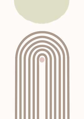 Minimalist Abstract Arch and Circle Art