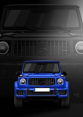 Blue Mercedes-Benz G-Class Illustration