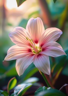 Elegant Pink and White Lily Blossom