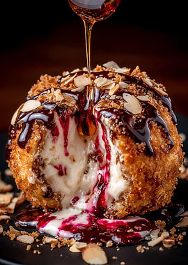 Fried Ice Cream with Toppings
