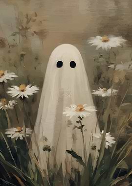 Ghost in a field of daisies