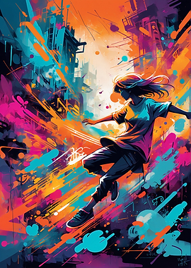 Colorful Urban Dancer Abstract Art