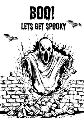 Spooky Ghost Breaking Through Wall