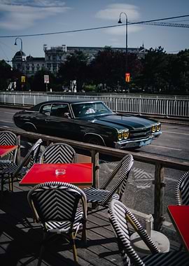 Classic Car and Cafe Scene