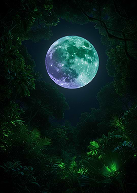 Moon over the jungle