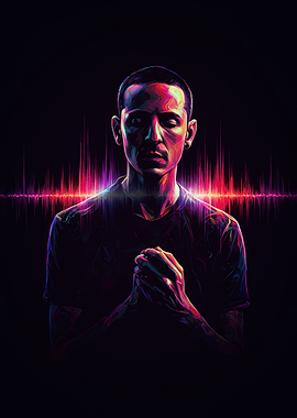 Chester Bennington Portrait with Soundwave
