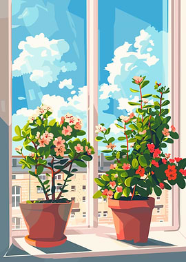 Potted Plants by the Window