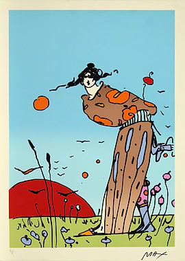 Peter Max Inspired Landscape Illustration