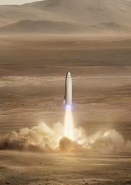 Rocket Launch on a Desert Planet