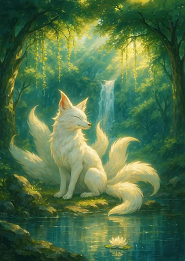 Nine-tailed Fox in Forest