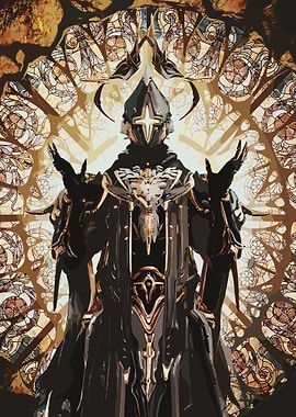 Armored Figure Before Stained Glass Window