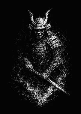 Ghost Samurai Scribble Art
