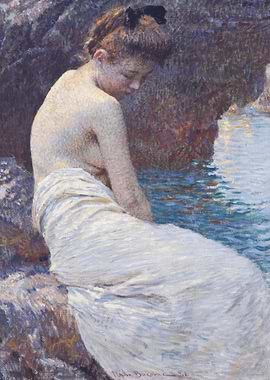 Woman by the Water Painting