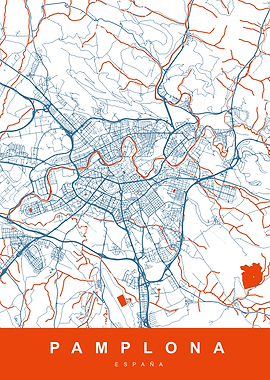 Pamplona, España City Map