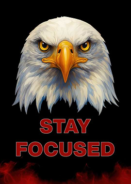 Eagle Head with 'Stay Focused' Text