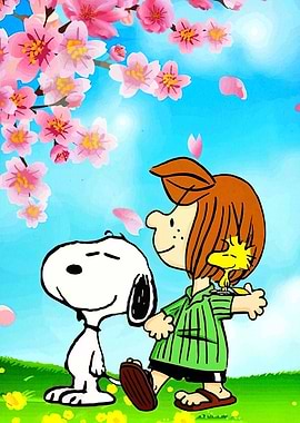 Snoopy, Peppermint Patty, and Woodstock