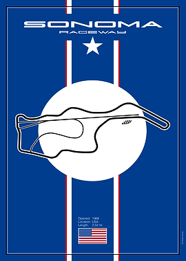 Sonoma Raceway Track Map Poster