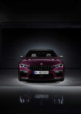 Front View of a Purple BMW M8