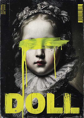 Doll Painting with Yellow Paint