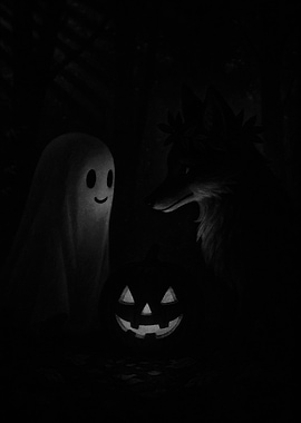 Black and White Halloween Ghost