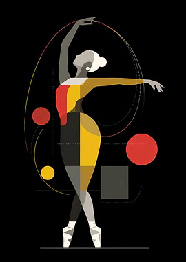 Abstract Ballerina Art Deco Style