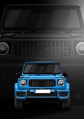 Blue Mercedes-Benz G-Class Illustration