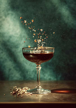 Cocktail splash with seeds
