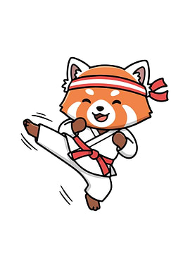 Red Panda Karate Cartoon