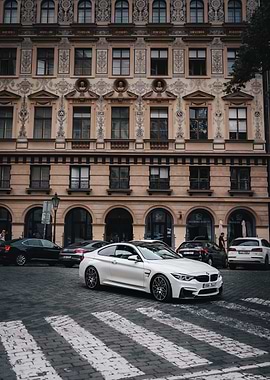 White BMW, in Prague
