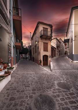 Narrow Street in a European Town, Lesbos