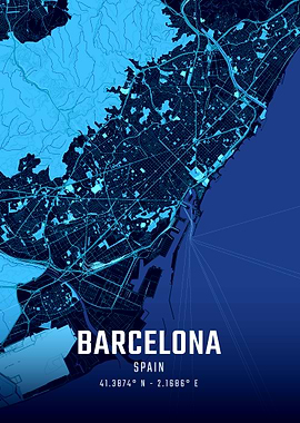 Barcelona Midnight City Map