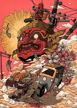 Thai Giant, Dragon, and Tuk-Tuk Art