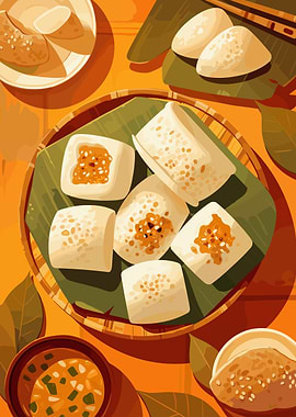 Vietnamese Banh Gio Still Life