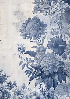 Blue Floral Pattern Vintage