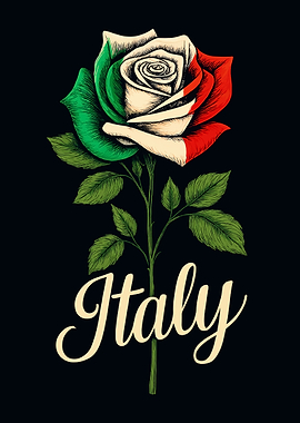 Italian Flag Rose Art