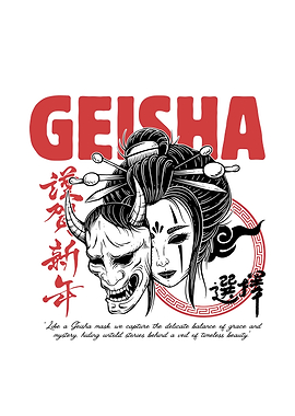 Geisha Mask Graphic Art