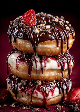 Stack of Delicious Gourmet Donuts