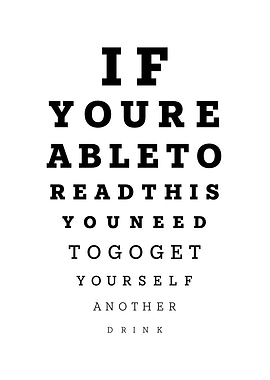 Drinking Eye Test Chart