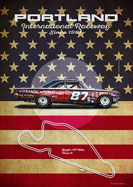 Portland International Raceway Vintage Poster