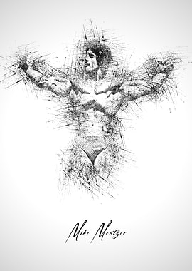 Mike Mentzer Bodybuilding Sketch Art