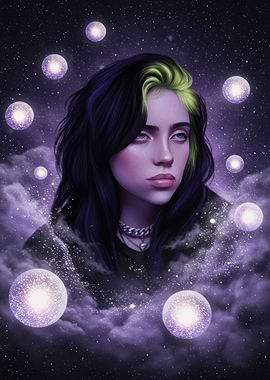 Billie Eilish in a cosmic dream