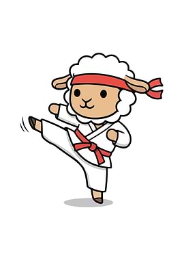 Karate Sheep Cartoon