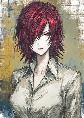 Anime Girl with Red Hair