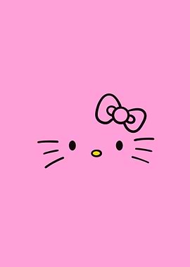 Hello Kitty Minimalist Pink Portrait